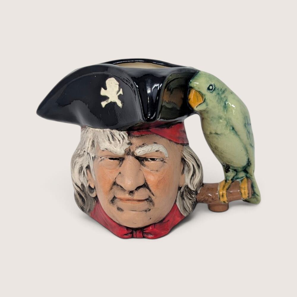 Vintage Long John Silver Toby Mug | 1970s Ceramic Pirate Captain Mug Gift